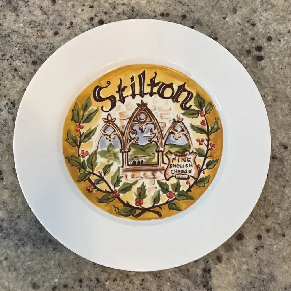 Restoration Hardware Set of 4 Cheese Themed Appetizer Plates